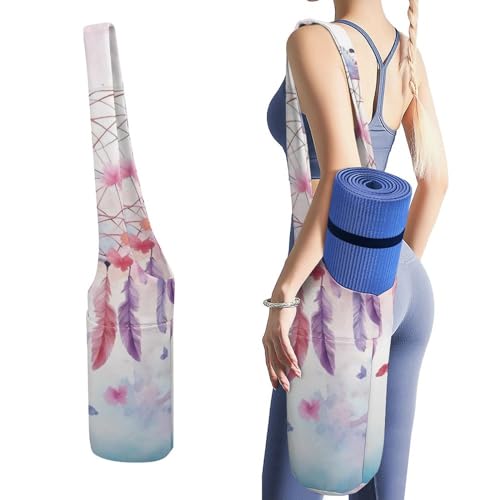 LFDSYEOQ Yogamatten-Tasche, schöne Dekoration, lange Aufbewahrungstasche mit Taschen, hält mehr Yoga-Zubehör, passend für die meisten Matten. von LFDSYEOQ