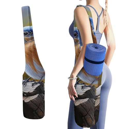 LFDSYEOQ Yogamatten-Tasche Eastern Bluebird, lange Aufbewahrungstasche mit Taschen, hält mehr Yoga-Zubehör, passend für die meisten Matten. von LFDSYEOQ