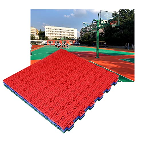 Bodenfliesen, Basketballplatz, modulare ineinandergreifende Bodenfliesen für drinnen und draußen, wetterfest, DIY-Kunststoff-Puzzle-Sportbodenbelag, 58 cm von LGChobby