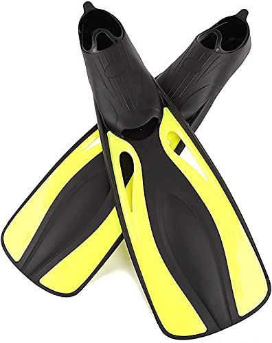 Schwimmflossen Schwimmtraining Professionelle Schnorchelflossen Perfekt für Reisen Schwimmflossen mit einzigartiger und bequemer Rutschfester Unterseite zum Schnorcheln,Gelb,XL von LGChobby