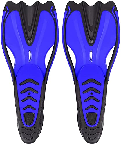 Schwimmtrainingsflossen Erwachsene Tauchflossen Vollfuß-Tauchflossen Close Heel Trainingsflossen Fußtaschenflossen Männer Frauen (Farbe: Blau, Größe: M) von LGChobby