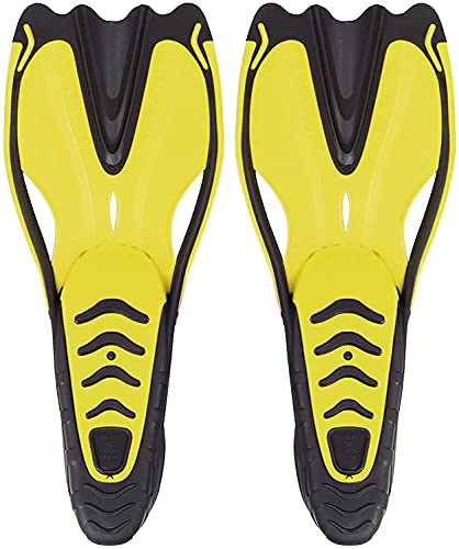 Schwimmtrainingsflossen Erwachsene Tauchflossen Vollfuß-Tauchflossen Close Heel Trainingsflossen Fußtaschenflossen Männer Frauen (Farbe: Gelb, Größe: M) von LGChobby