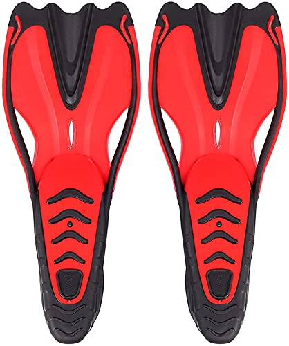 Schwimmtrainingsflossen Erwachsene Tauchflossen Vollfuß-Tauchflossen Close Heel Trainingsflossen Fußtaschenflossen Männer Frauen (Farbe: Rot, Größe: XL) von LGChobby
