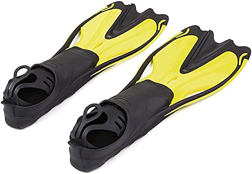 Schwimmtrainingsflossen Erwachsene Tauchflossen Vollfuß-Tauchflossen Close Heel Trainingsflossen Fußtaschenflossen Männer Frauen Tauchen Schwimmschuhe (Farbe: Gelb, Größe: XS-S) von LGChobby