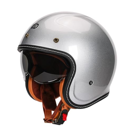 Jethelm Motorrad ECE Zertifiziert mit Brille, Robust Komfortabel Open Face Motorrad Helm, Herausnehmbares Innenfutter, Moped Helm mit Schnellverschlussschnallen G,3XL=(65-66CM) von LHBM