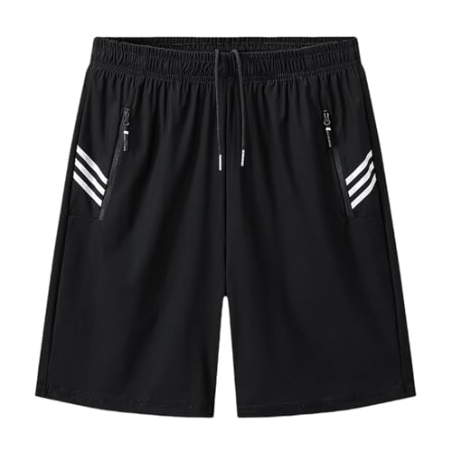 LHEZXS Herren Shorts Sommer-EIS-Seiden-Shorts Herren Dünngröße Glastische Classion Sports Kurztrocknende Shorts-Schwarz-3Xl von LHEZXS