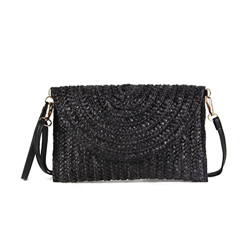 LHHMZ Damen Stroh Clutch Geldbörse Sommer Handtaschen Umhängetaschen aus gewebtem Stroh Strand Clutch Geldbörse von LHHMZ