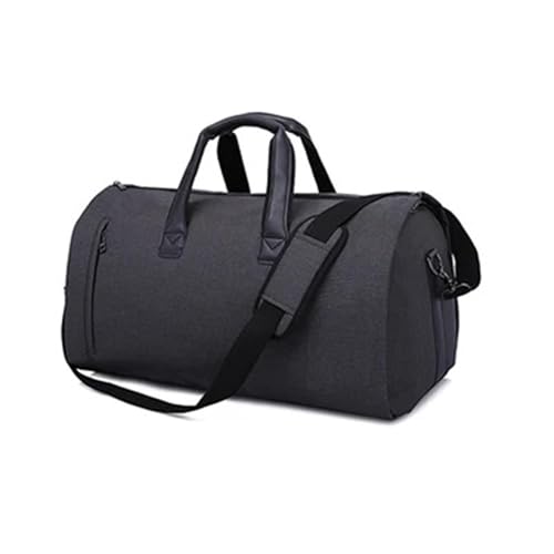Reisetasche 2-in-1-Kleiderreisetasche mit Schuhfach, Reisetasche, Handgepäcktasche mit Gepäck-Schultergurt (Color : Black) von LHSJYG