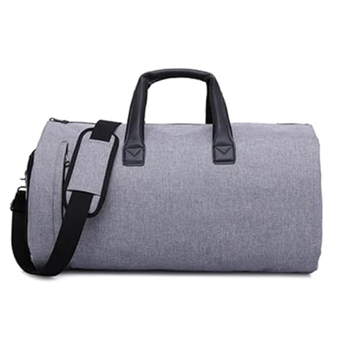 Reisetasche 2-in-1-Kleiderreisetasche mit Schuhfach, Reisetasche, Handgepäcktasche mit Gepäck-Schultergurt (Color : Gray) von LHSJYG