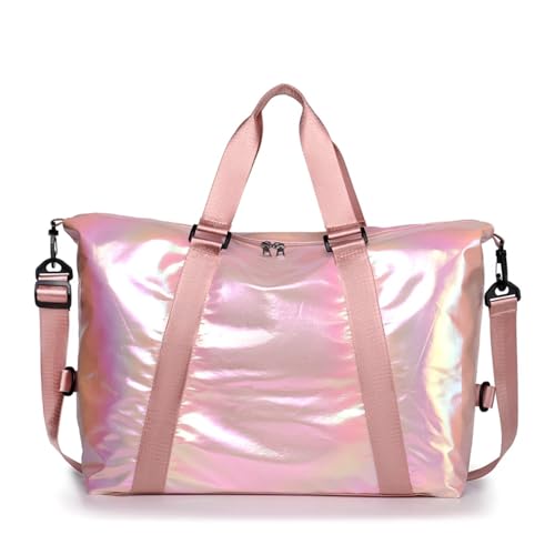 Reisetasche Reisetasche, große Damentasche, Handtaschen, Reine Farbe, Umhängetasche, Umhängetasche, lässige Yoga-Tasche (Color : Pink) von LHSJYG