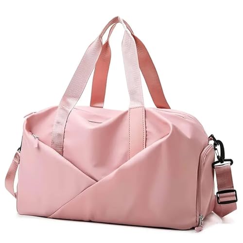 Reisetasche Robuste, reißfeste, wasserdichte Sport-Reisetasche, Turnbeutel mit Nasstasche und Schuhfach for Damen (Color : Pink) von LHSJYG