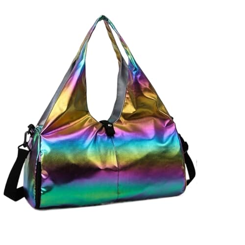 Reisetasche Women Gym Satchel Bag Large Capacity Pearlescent Sports Storage Bag Waterproof Multipocket Dry Wet Separation Outdoor Simple Bag (Color : Multicolor) von LHSJYG
