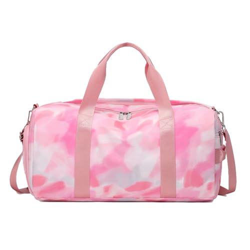 Reisetasche for Mädchen, Turnbeutel, Turnbeutel, Tanztasche, Schuhfach, Wet Pocket, Weekender, Sport über Nacht (Color : Pink Graffiti) von LHSJYG