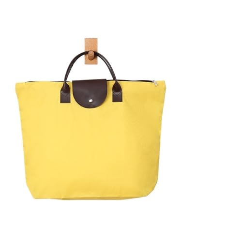 Reisetasche wasserdichte Strandtasche Damen Nylon Handtasche Frauen Tragetaschen Große Kapazität Handtasche Oxford Casual Reise Umhängetaschen (Color : Yellow) von LHSJYG