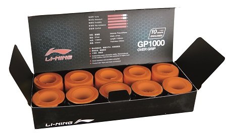 Li-Ning Badminton Overgrip Griffband Glue Box 10 Stück orange von LI-NING