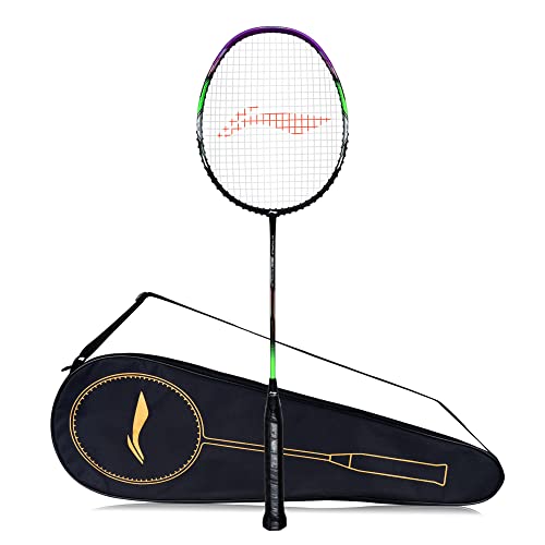 Li-Ning G-Force Superlite 3800 Carbon-Fiber Strung Badminton Racquet with Free Full Cover(Black/Purple,Set of 1) von LI-NING