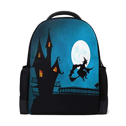 LIANCHENYI Halloween Haus Hexe Custom Casual Rucksack Schultasche Reiserucksack Daypack von LIANCHENYI