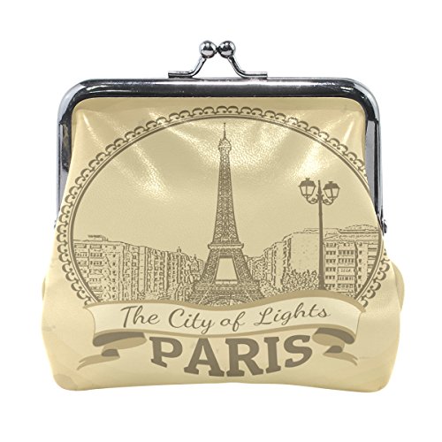 Lianchenyi Retro Paris Eiffelturm Münzgeldbörse Mini-Geldbörse für Damen und Mädchen von LIANCHENYI