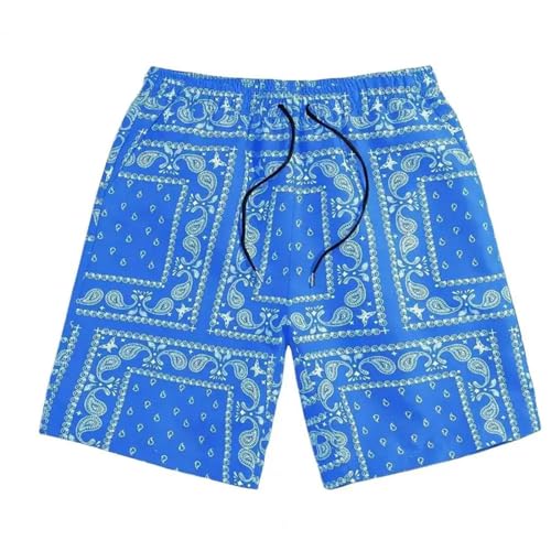 LIANDUN Shorts Herren Elastische Verstellbare Kurzschlüsse Herren Sommersportshorts Mit Elastischer Kordelstring Taille-blau-2xl von LIANDUN