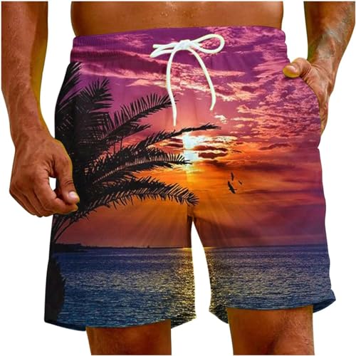 LIANDUN Shorts Herren Sommer Mode Herren Beach Shorts Kokosnussbaumdruck Hawaii Holiday Party Lässig-a-m von LIANDUN