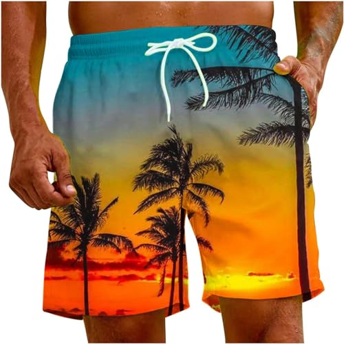 LIANDUN Shorts Herren Sommer Mode Herren Beach Shorts Kokosnussbaumdruck Hawaii Holiday Party Lässig-c-m von LIANDUN