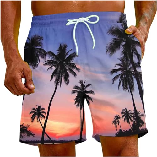 LIANDUN Shorts Herren Sommer Mode Herren Beach Shorts Kokosnussbaumdruck Hawaii Holiday Party Lässig-g-m von LIANDUN