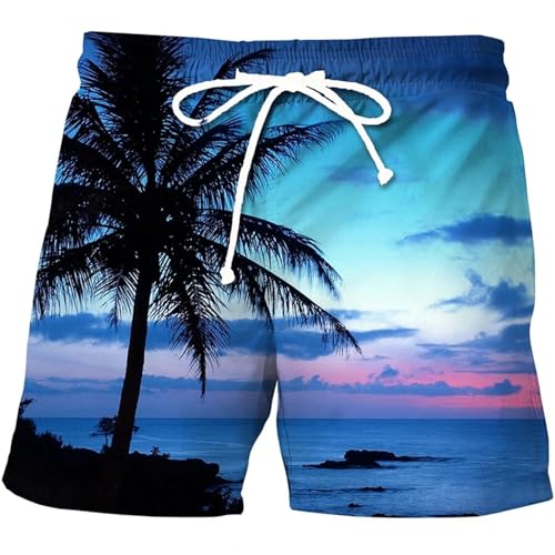 LIANDUN Shorts Herren Strandshorts Männer Lässig Tropische Tafel Shorts Gedruckt Badeanzug Fashion Holiday Surf Swim Trunks-d-140 (9t-10t) von LIANDUN