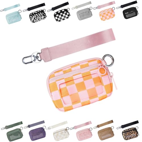 LIBIQI Wallet 2nd Gen, Die Iris Pouch Wristlet Zip Card Case mit ID-Fenster, Damen Wasserproof Nylon Keychain Wallet (Naranja) von LIBIQI