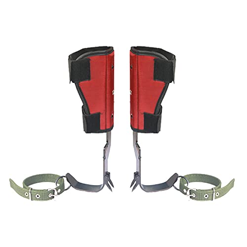 LIBOOI Baumkletter-Spikes Set, verstellbare Kletterbaum-Spikes Baumkletter-Ausrüstung Werkzeug mit Riemen und Handschuhen für Baumarbeiten von LIBOOI