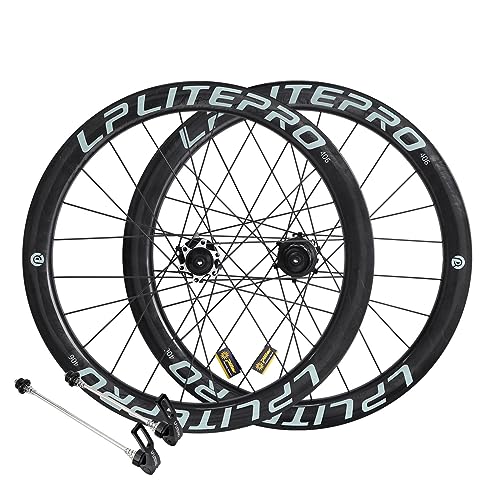 Klappbarer Fahrradlaufradsatz, marmorierter 100/135-mm-Fahrradlaufradsatz, 20 Zoll 406/451 Carbonfaser-Scheibenbremslaufradsatz, für BMX-Faltfahrrad von LIFENGFF