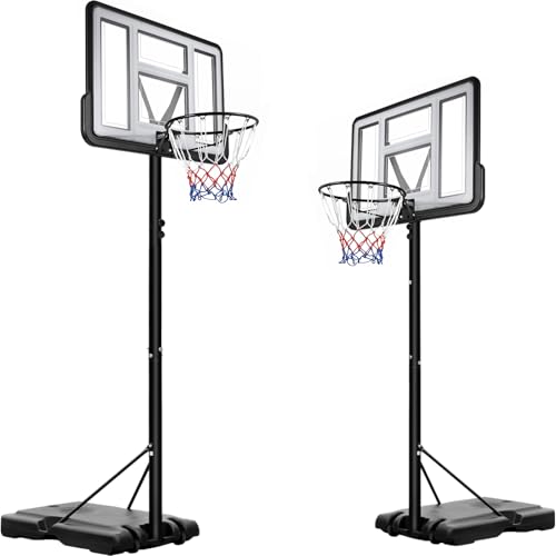 LIFERUN Basketballkorb Outdoor, Verstellbare Korbhöhe von 230 bis 304 cm, Basketballständer mit 110x75cm Rückwand, für Kinder Jugendliche Erwachsene Verwendung in Hinterhöfen, Gärten, Garagen von LIFERUN