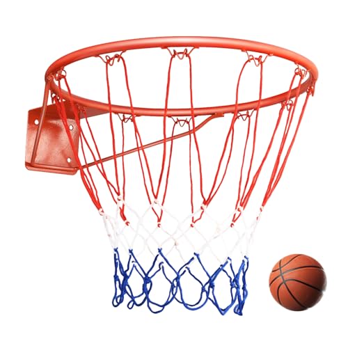 LIFEZEAL Basketballkorb Ø 45 cm, Basketballring mit Netz, Basketballtor geeignet für Erwachsene & Kinder, Basketball-Ausrüstung für drinnen und draußen, Wandmontage von LIFEZEAL