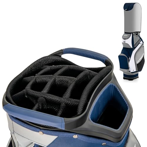 LIFEZEAL Golftasche mit 14 Trennwänden, Leichte und tragbare Golfbag Standtasche mit 7 Taschen, Reißverschluss, Regenhaube, PVC-Griff, Aufbewahrungsgurt (Blau) von LIFEZEAL