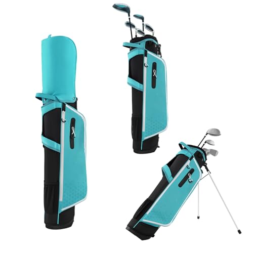 LIFEZEAL Komplettes Golfschläger-Set für Kinder von 11-13 Jahren, Golfbag Golftasche tragbar mit 6 Golfschlägern, Junior-Golf-Set für Jungen & Mädchen (Blau) von LIFEZEAL