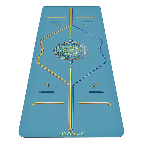 Liforme Printed Travel Yoga mat – Free Yoga Bag, Patented Alignment System, Warrior-Like Grip, Non-Slip, Eco-Friendly and Biodegradable, Ultra-Lightweight, Sweat Resistant, Long, Wide and Thick von LIFORME