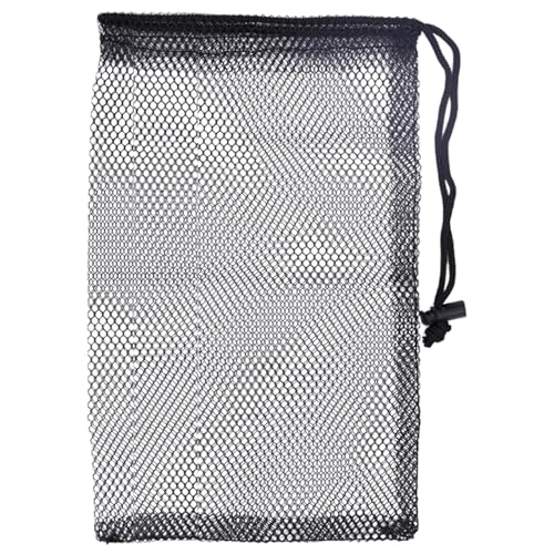 LIGSLN Nylon-Netztasche mit Kordelzug, Golfballtaschen, Golfzubehör, Sportnetztasche, schwarz, solide Netztaschen für Fitnessstudio, Golf, Netztaschen, praktische Golfballtasche, multifunktionale von LIGSLN