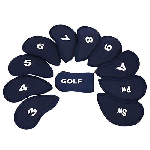 LINGJIONG Schlägerhauben für Golfschläger - 10 STÜCKE Golfzubehör mit entsprechenden Nummernschildern,Golfschlägerhüllen, stilvolles schützendes Golfzubehör für Männer und Frauen von LINGJIONG