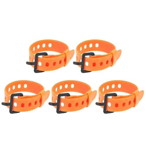 LINGLOUZAN Gummi-Spanngurt, Hochfester Frachtgürtel, Sport-Wasserflasche, Kompakte Bänder für Taschenlampengepäck, L, Orange von LINGLOUZAN