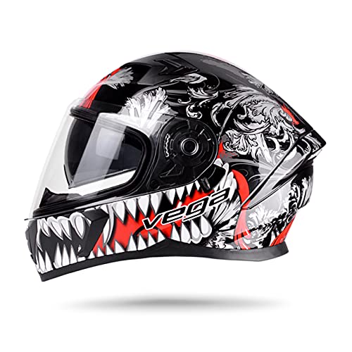 LIONCIANO Motorradhelm Integralhelm DOT/ECE Zertifiziert, Full-Face Motorrad-Helm mit Doppelte Sonnenblende, Roller-Helm Scooter-Helm Cruiser Sturz-Helm(Tier, L=57-58cm) von LIONCIANO
