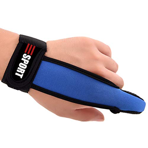 LIOOBO 3 Stücke Einfingerhandschuh Angeln Schutzhandschuh Fischer Casting Handschuh rutschfeste (rot, blau und schwarz) von LIOOBO