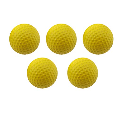 LIOOBO 5 stücke Praxis golfbälle weiche elastische gummiball Indoor Outdoor Golf trainingshilfe bälle für übungstraining (gelb) von LIOOBO
