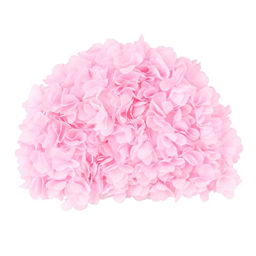 LIOOBO Blume Badekappe Weibliches Langes Haar Erwachsene Badekappe Frühling Badekappe Rosa von LIOOBO