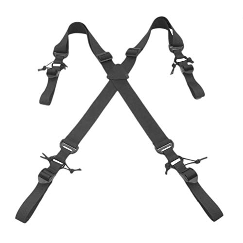 LIOOBO Hochleistungs-Hosenträger, verstellbar, elastisch, x-förmig, Rückenstütze für Outdoor-Sportarten (schwarz) von LIOOBO