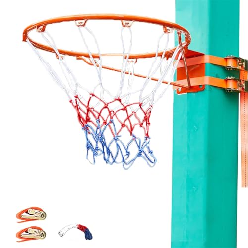 Basketballkorb, Wand-Basketballreifen mit Netz, Netballreifen für Zuhause und Garten, Indoor- und Outdoor-Sportspiele (Größe: Orange, 45 cm) von LIPINGJING0201
