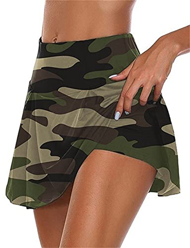 Damen Tennis Skirts Yoga Angenehm Weiche Elastic Sports Golf Pockets Skorts Röcke Legging Mit Innenhose & Taschen von LIPIODOL
