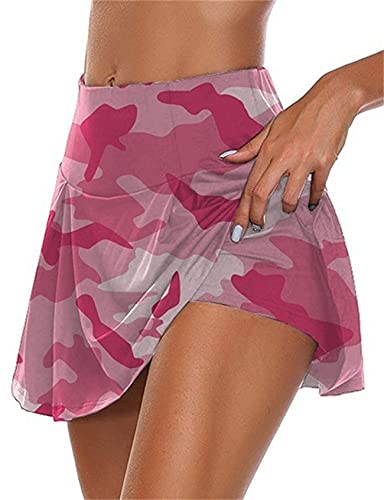 Damen Tennis Skirts Yoga Angenehm Weiche Elastic Sports Golf Pockets Skorts Röcke Legging Mit Innenhose & Taschen von LIPIODOL