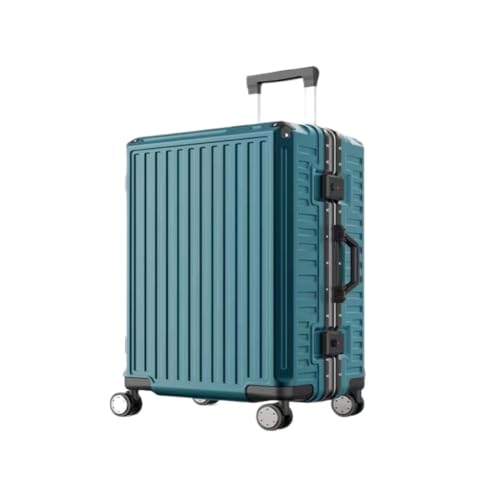 LIPPSYYDS Trolley-Koffer Aluminiumrahmen, Metallseitenkoffer, 26-Zoll-Anti-Fall-Zugstange, Business-Koffer, multifunktionaler Boarding-Koffer Reisekoffer (Color : Blue, Size : 30in) von LIPPSYYDS