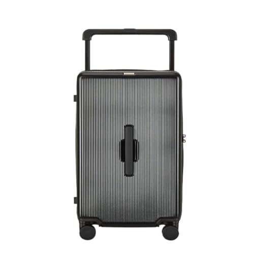 LIPPSYYDS Trolley-Koffer Koffer-Trolley, robust und langlebig, verdickter Koffer, Passwort-Ledertasche, Universalräder Reisekoffer (Color : Black, Size : 20in) von LIPPSYYDS