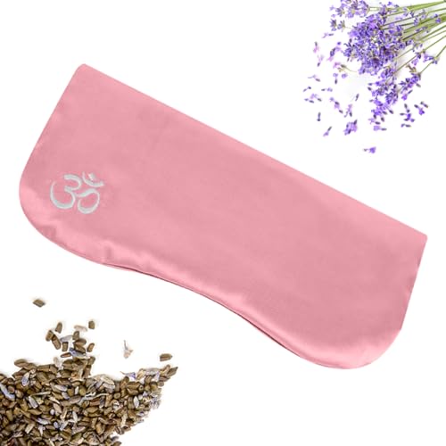 LIROVA Luxuriöses Seiden-Augenkissen mit Lavendel für Entspannung, Gewichtete Augenmaske für Aromatherapie, Yoga und Meditation Frauen und Männer (Rosa) von LIROVA