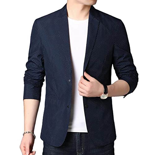 Anzüge & Sakkos Für Herren,Lässiger Herren Blazer Mit Polka Punkten Einreiher Schmale Passform Sportjacke Knopf Formelle Business Anzugjacken Geeignet Für Party Datum Abschlussball Hochzeit Smoking, von LIRU